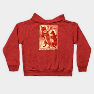 THE CAT AND THE FOX Forest Animals Red White Floral Kids Hoodie